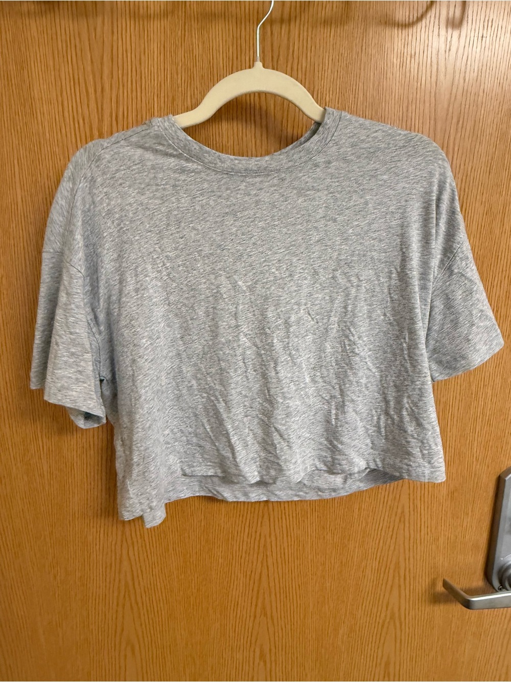 aerie Heathered Grey Cropped Crew Tee